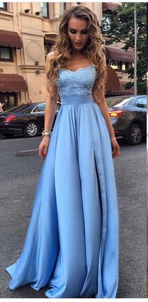 Long Prom Dress,Appliques Prom Dresses,Sexy Evening Dres,Blue Evening Dreesses,BD482920