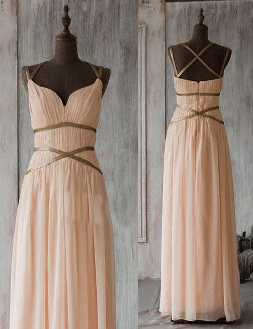 Simple Bridesmaid Dress,Long Bridesmaid Dress,A-line Bridesmaid Dress,Chiffon Bridesmaid Dress, Unique Bridesmaid Dress,,PD45510