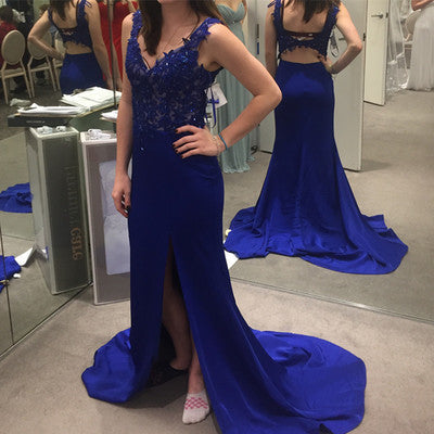 V-neck Prom Dresses,Gorgeous Prom Dress,Mermaid Prom Dresses,Royal Prom Dress,Cheap Prom Dresses,PD00113