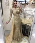 Long Sleeves Mermaid Prom Dresses With Detachable, BH91306