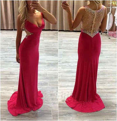 Hot pink prom dress,sexy prom dresses,long prom dresses,cheap prom dresses,BD102