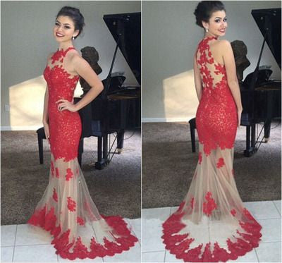 Long prom Dress,Lace Prom Dress,Mermaid prom dress,evening dress,BD015