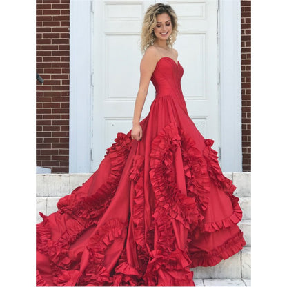 red sweetheart long vintage princess prom dress ball gown,HO205