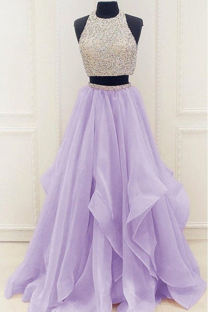 Two Pieces Halter Prom Dress, Ball Gown, Graduation Dresses, Formal Dress For Teens,PD455826