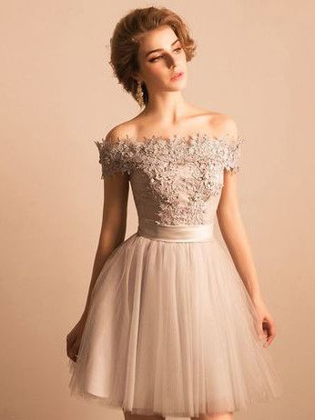 Homecoming Dress Off-the-shoulder Lace Short Prom Dress Party Dress,BD11465