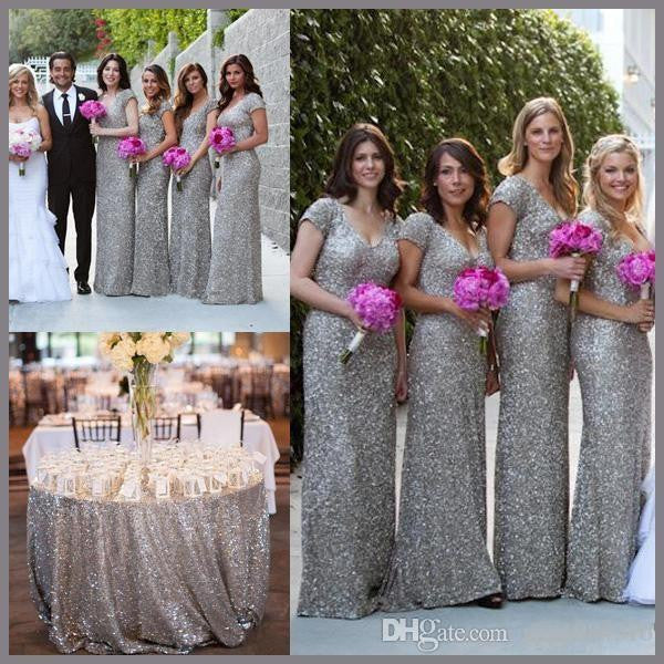 sequin bridesmaid dress,long bridesmaid dress,sliver bridesmaid dress,sparkle bridesmaid dress,BD1625