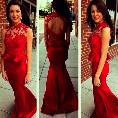 red Prom Dresses,lace Prom Dress,Dresses For Prom,mermaid Prom Dress,long Prom Dress,BD895