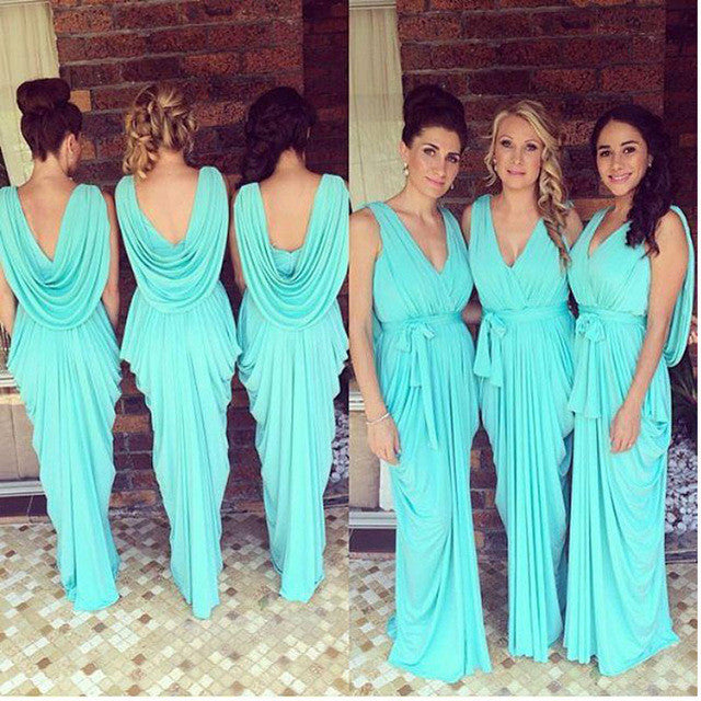 chiffon bridesmaid dress,long bridesmaid dress,blue bridesmaid dress,new bridesmaid dress,BD1628