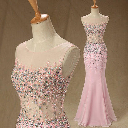 long prom dress,charming Prom Dress,pink prom dress,side slit prom dress,formal evening dress,BD1276