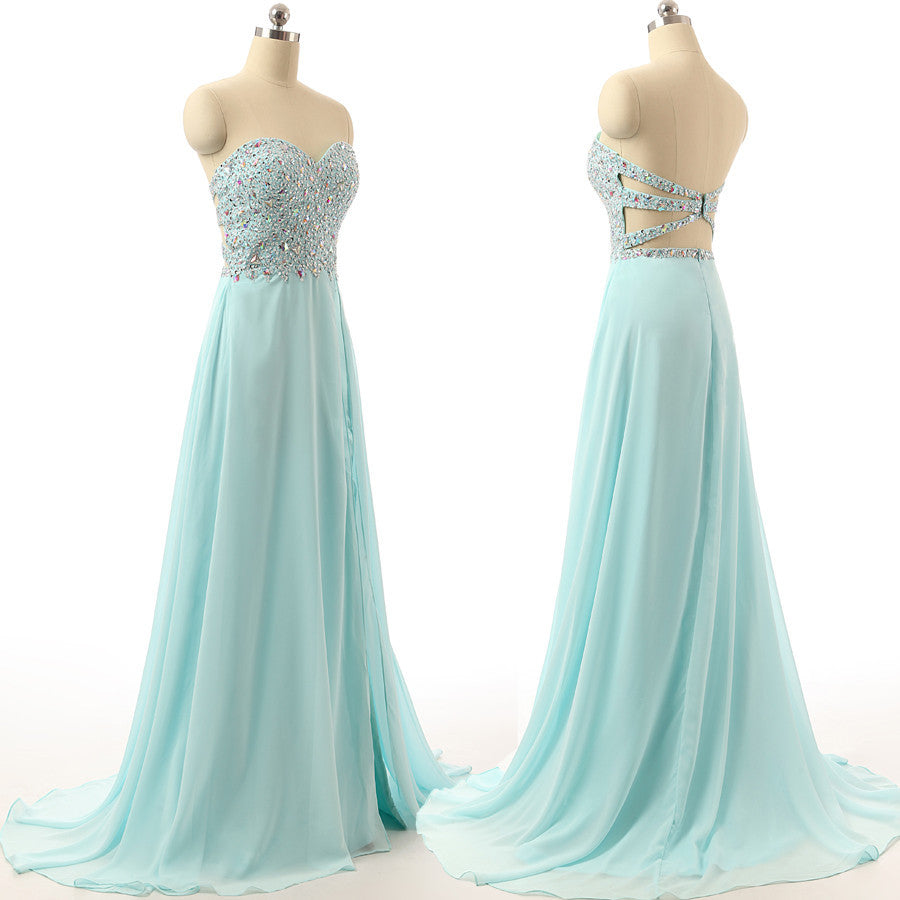 long prom dress,charming Prom Dress,blue prom dress,party dress,BD1274