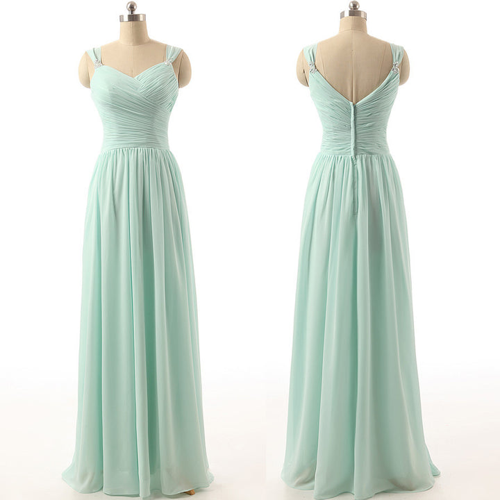 long bridesmaid Dress, mint bridesmaid Dress, chiffon bridesmaid Dress, simple bridesmaid Dress, BD1646