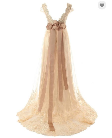 gold cap sleeves v-neck empire waist long prom dress, HO215