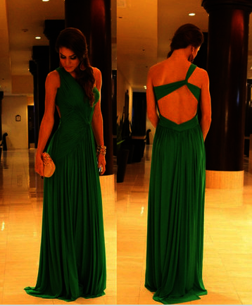 green prom Dress,formal Prom Dress,chiffon prom dress,one shoulder prom dress,Long prom dress,BD1205