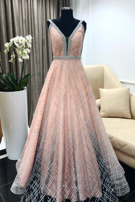 blush formal princess long cheap prom dress, HO247