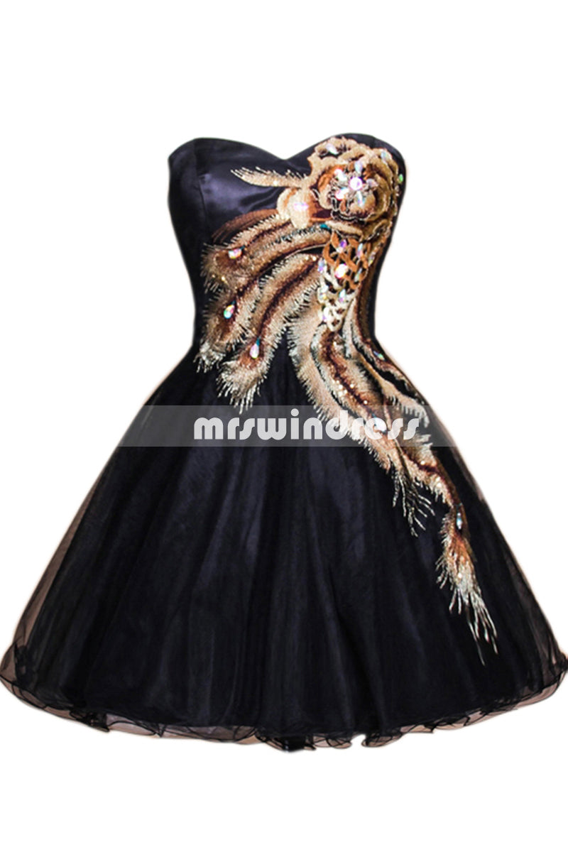 Simple Prom Dresses,Vintage Prom Gowns,Short Evening Dress, Homecoming Dresses,SD039B