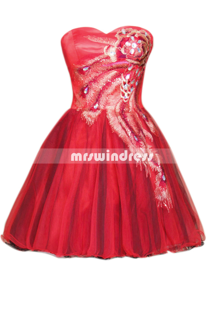 Simple Prom Dresses,Vintage Prom Gowns,Short Evening Dress, Homecoming Dresses,SD039B