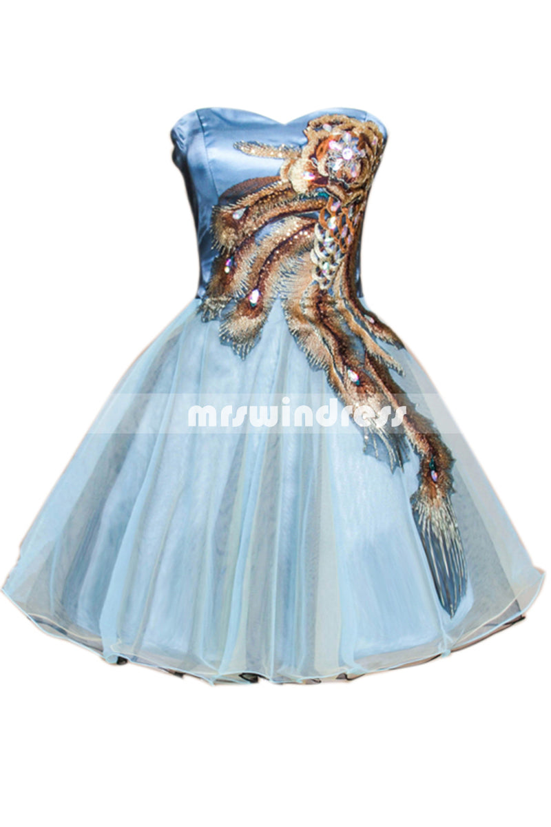 Simple Prom Dresses,Vintage Prom Gowns,Short Evening Dress, Homecoming Dresses,SD039B