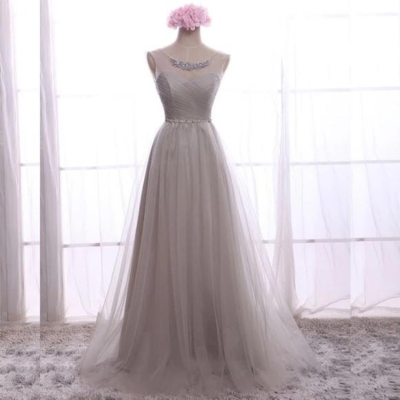 Prom Dresses Tulle A-line Scoop Sequins Prom Dresses,PD4558997