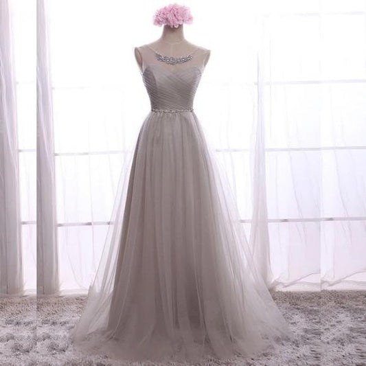 Prom Dresses Tulle A-line Scoop Sequins Prom Dresses,PD4558997