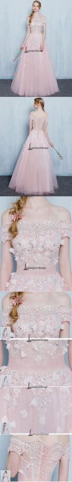Pink Prom Dresses, Off-the-shoulder Long Prom Dresses,PD4558707