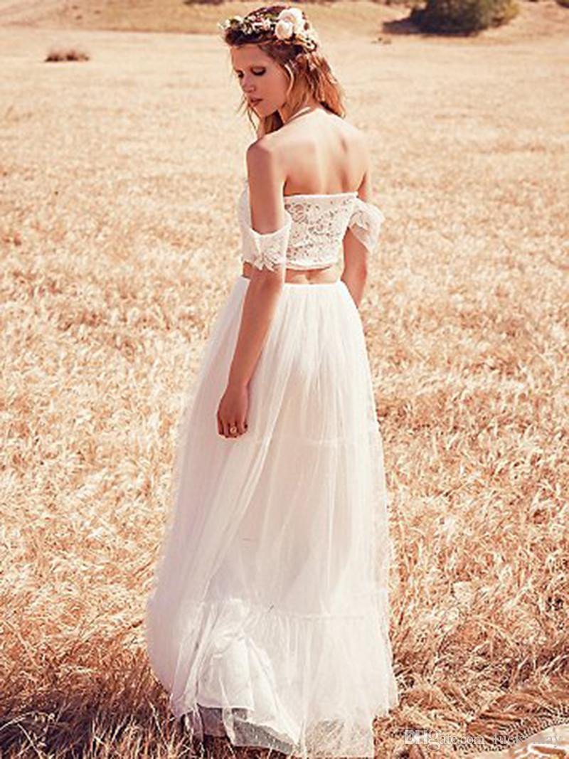 Wedding Dresses Cheap Sexy Two Pieces Lace Tulle,PD4558710