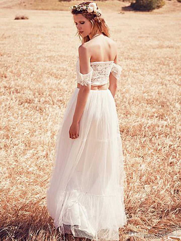 Wedding Dresses Cheap Sexy Two Pieces Lace Tulle,PD4558710