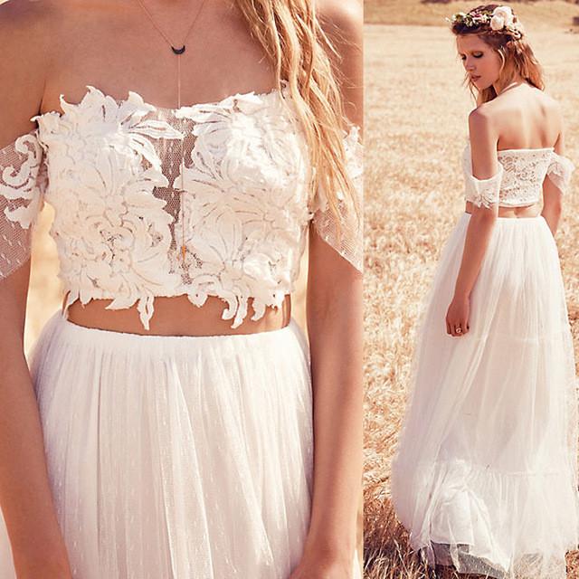 Wedding Dresses Cheap Sexy Two Pieces Lace Tulle,PD4558710