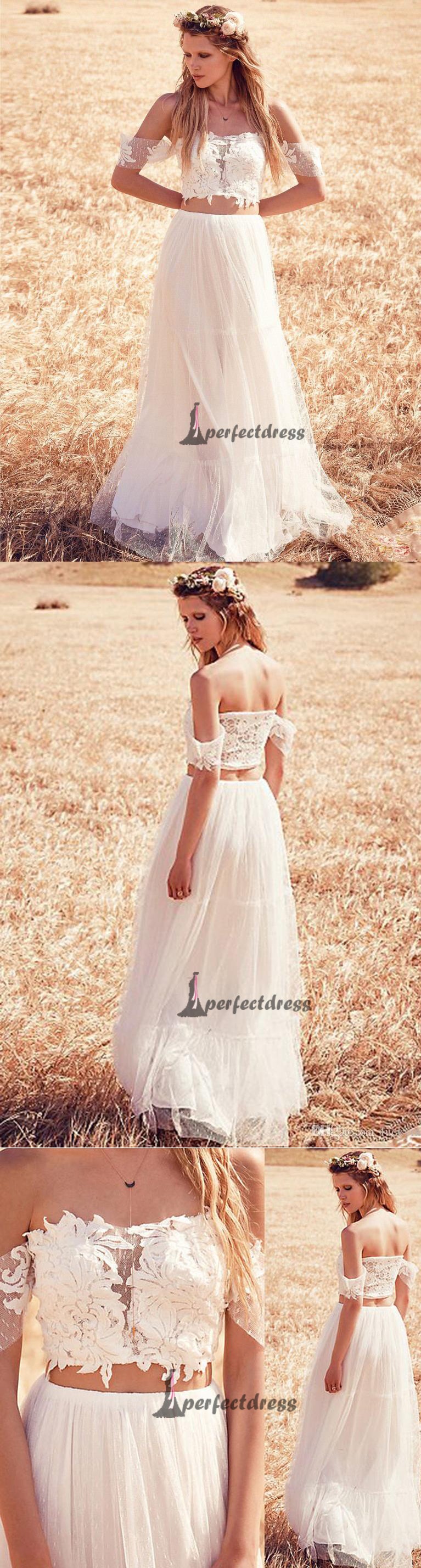 Wedding Dresses Cheap Sexy Two Pieces Lace Tulle,PD4558710