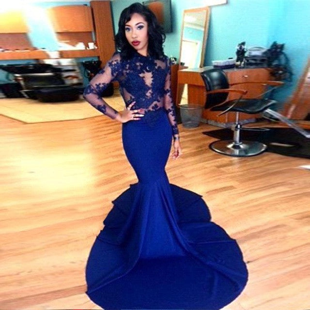 Royal blue Prom Dresses, Dresses For Prom,Lace Prom Dress,Sexy Prom Dress,BD350