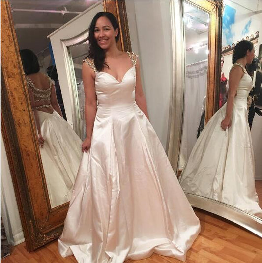 A-line prom dress Short Sleeve Lace-up Back Long Prom Dress Evening Dress,PD4558721