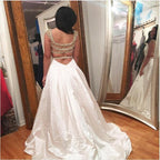 A-line prom dress Short Sleeve Lace-up Back Long Prom Dress Evening Dress,PD4558721