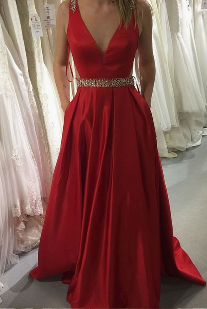 Heather Hartwick Heather Hartwick saved to Prom/Evening in Dresses Red Prom Dresses,A-line Prom Dresses,V-neck Satin Prom Dresses,Long Prom Dresses,PD45790