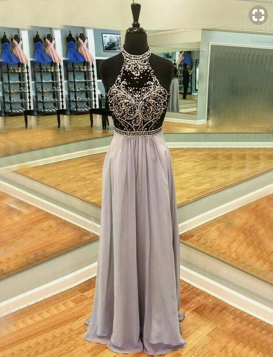 Green two pieces lace long prom dress, long evening dresses,PD4558922