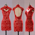 lace Homecoming dress,short homecoming Dresses,red prom dress,high neck backless prom dress,BD616