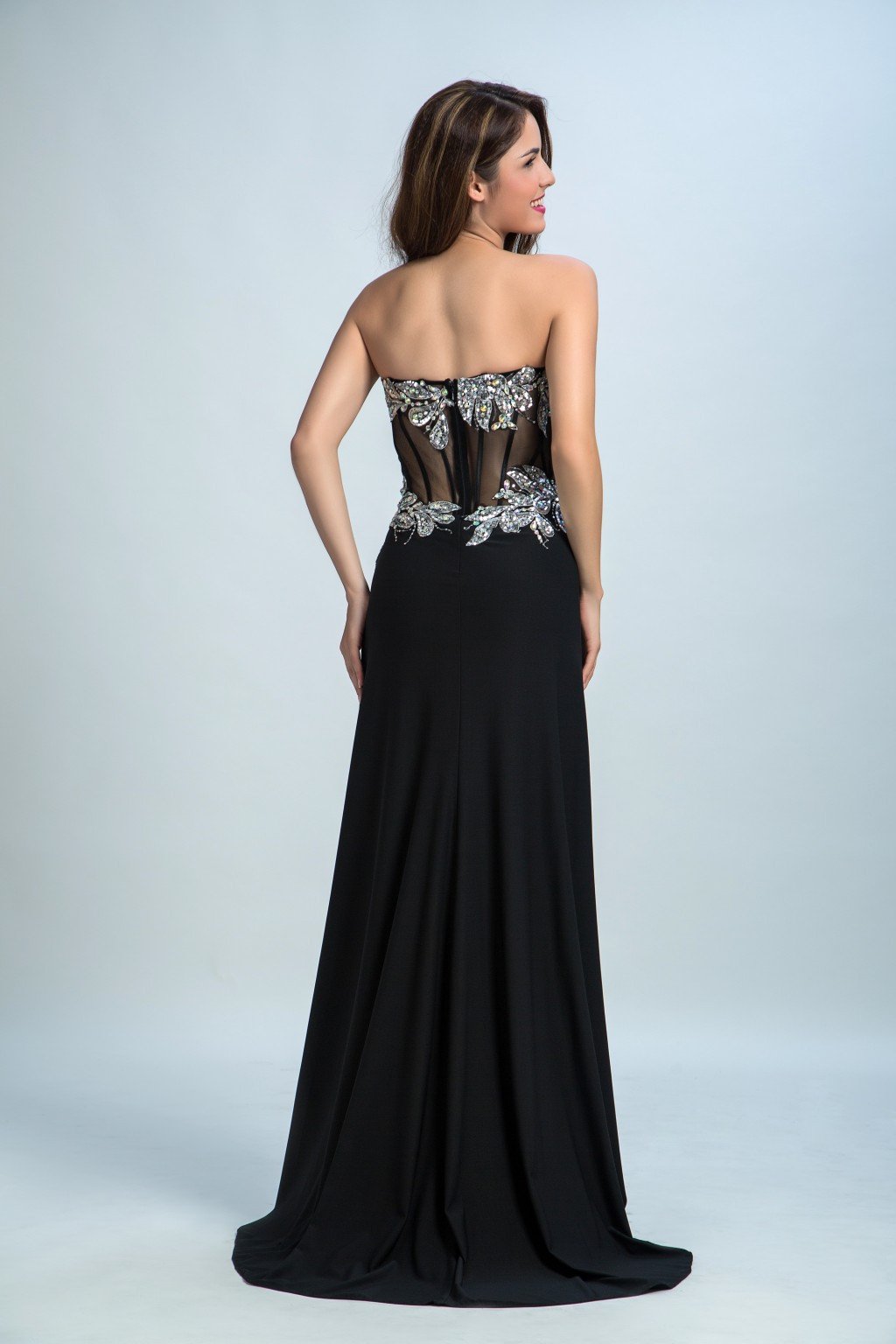 Sexy Prom Dresses,Black Sheath Sweetheart Floor-length Evening Dresses,PD4558719