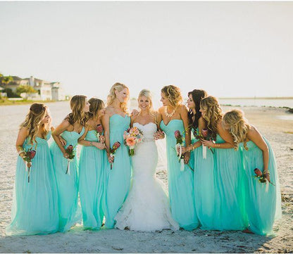 blue bridesmaid dress,long bridesmaid dress,beach bridesmaid dress,chiffon bridesmaid dress,BD1641