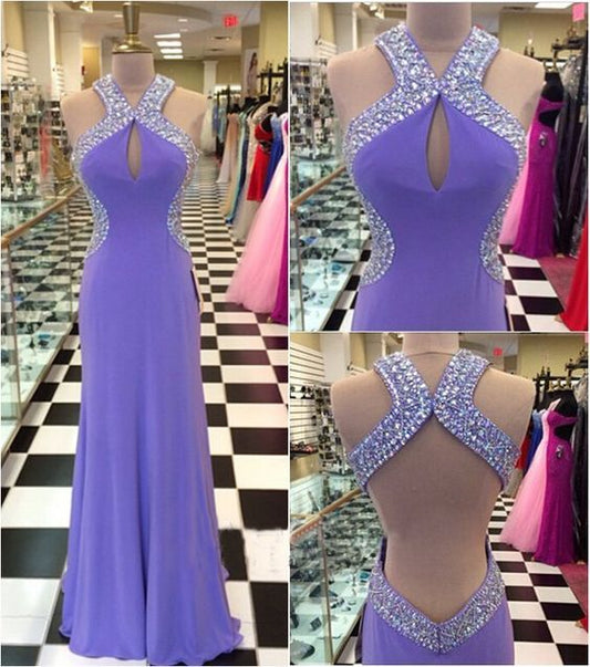 High Quality Prom Dress,A-Line Prom Dress,Halter Prom Dress,Backless Prom Dress,Sexy Beading Prom Dresses,PD45565