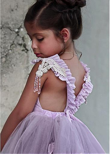 Lavender Flower Girl Dresses For Wedding,lovely little girl dress, FD011