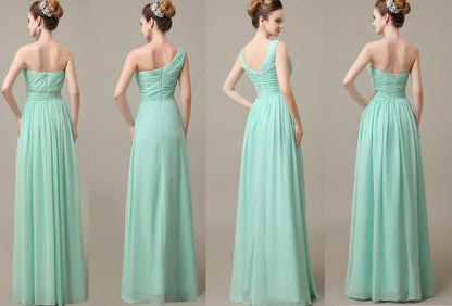 mint bridesmaid dress,long bridesmaid dress,mismatched bridesmaid dress,chiffon bridesmaid dress,BD1963