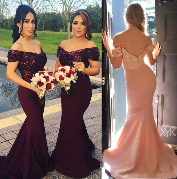 Mermaid Bridesmaid Dresses,Off-shoulder Bridesmaid Dress,Cap Sleeve Bridesmaid Dress,Cheap Bridesmaid Dresses,High Quality Bridesmaid Dress,PD00211