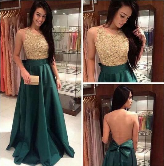 green Prom Dresses,charming prom dress,long prom Dress,Backless prom dress,BD0394