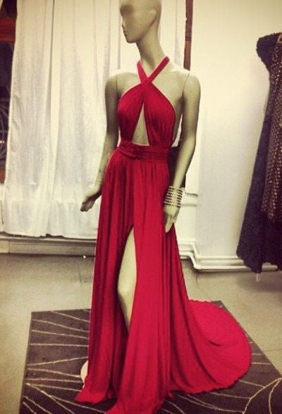 Charming Red Prom Dresses,Sexy Sexy Side Slit Prom Dresses,BD2732