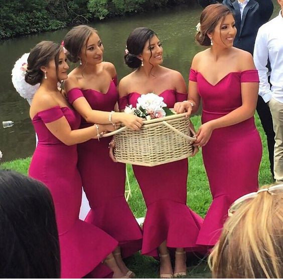 Elegant Bridesmaid Dresses,Off-shoulder Bridesmaid Dress,Mermaid Bridesmaid Dress,Cheap Bridesmaid Dresses,High Quality Bridesmaid Dress,PD00102