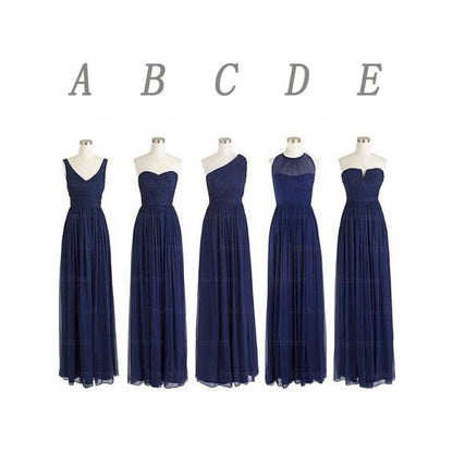 mismatched bridesmaid dress,long bridesmaid dress,chiffon bridesmaid dress,navy bridesmaid dress,BD354