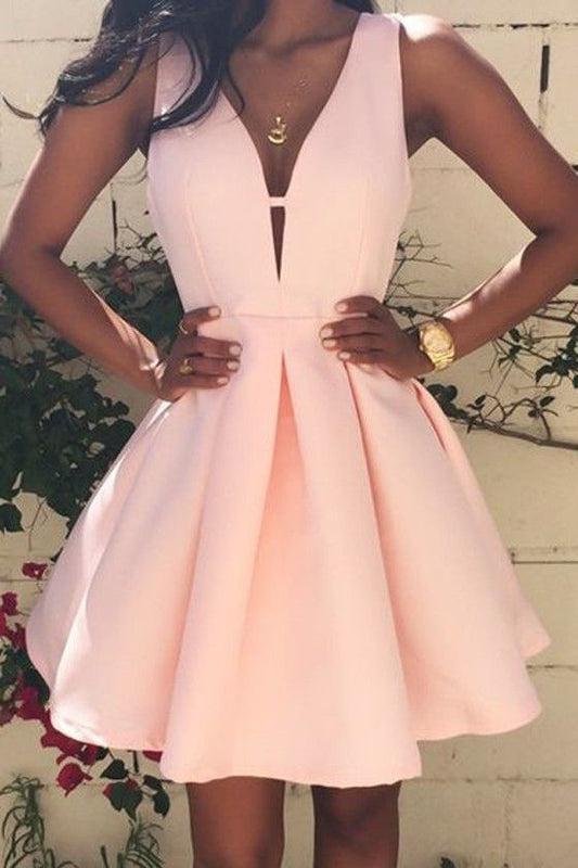 Homecoming dress,Short prom Dress,pink Prom Dresses,Party dress for girls,A-line prom dress,BD397