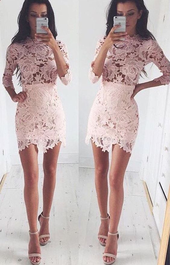 short homecoming dresses, homecoming dresses short, lace homecoming dresses,PD45502