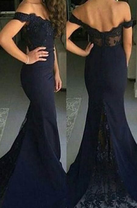 Charming Mermaid Prom Dresses, Lace Bridesmaid Dress,Sexy Evening Prom Dresses,PD45412