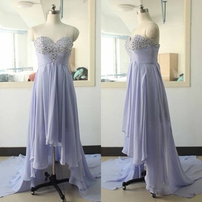 lavender prom dress,hi-lo Prom Dress,sweetheart prom dress,party dress,BD1369