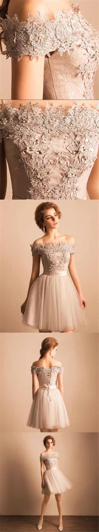 Homecoming Dress Off-the-shoulder Lace Short Prom Dress Party Dress,BD11465