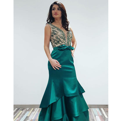 emerged green prom dress,long Prom Dress,formal prom dress,mermaid evening dress,PD912